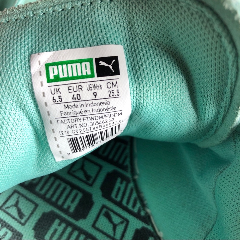Puma mint green suede sneaker tennis shoe size 9 - Picture 13 of 15
